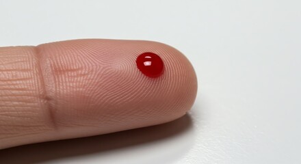 A Single Drop of Blood on a Fingertip