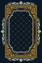 Decorative ornate retro floral blank frame template