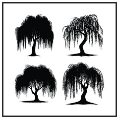Willow Tree Clipart Silhouette