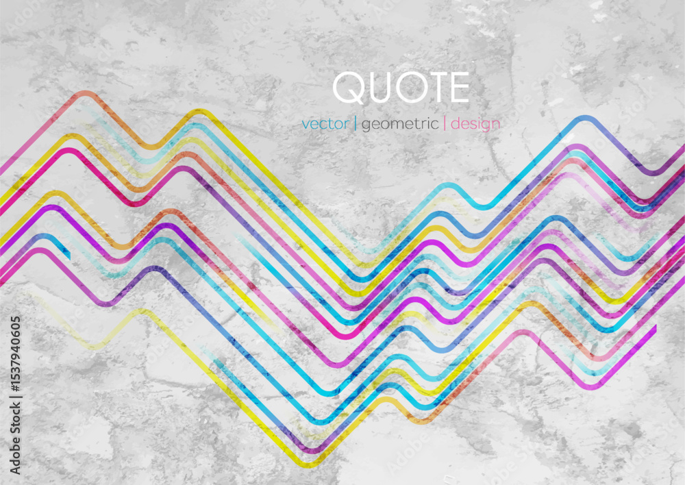 Poster colorful curved lines abstract geometric grunge background. minimal vintage concept vector design