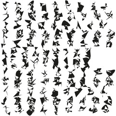 Crowd silhouette icon. Dynamic human shape. Abstract motion figure. Vector people form.