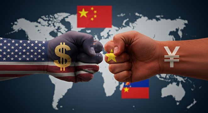 US Dollar and Chinese Yuan Fist Bump Conflict