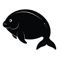  Whimsical Blobfish Icon A Delightful and Stylized Representation of the Blobfish, Featuring Its Characteristic Saggy Body in a Clean, Modern Cartoon Aesthetic.eps