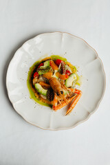 high-quality seafood lobsters for dinner in a Mediterranean restaurant