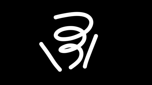 Set of different animated doodle elements. Video clip with alpha channel.