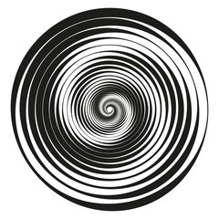 Swirl spiral icon. Abstract gradient shape. Round motion figure. Vector illusion form.