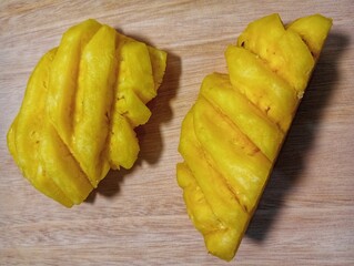 The pineapple, Ananas comosus, Pineapple fruit 
