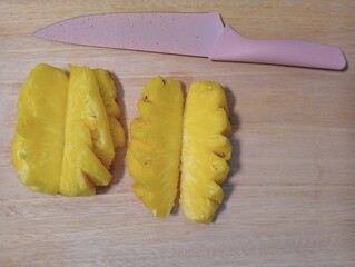 The pineapple, Ananas comosus, Pineapple fruit 