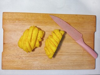 The pineapple, Ananas comosus, Pineapple fruit 