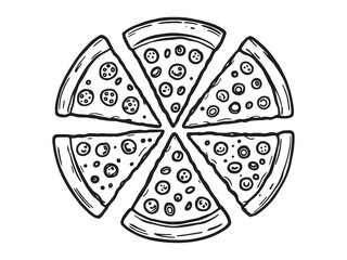 pizza slice simple line art clear vision