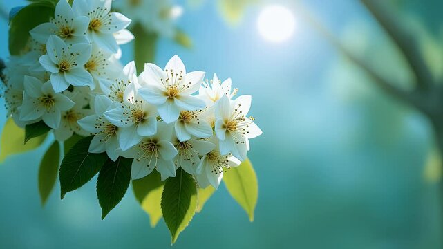 Blooming Horse Chestnut Tree (Aesculus hippocastanum) Displaying Its White Flowers