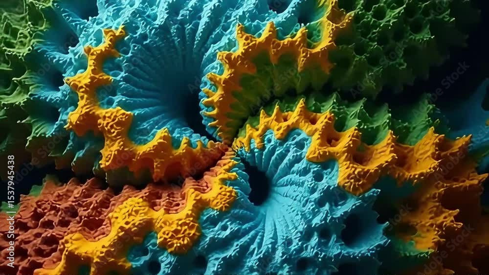 Poster abstract colorful fractal art background looping animation