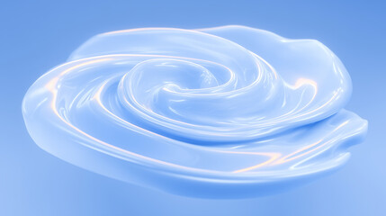 Glossy Blue Swirl: Abstract 3D Render