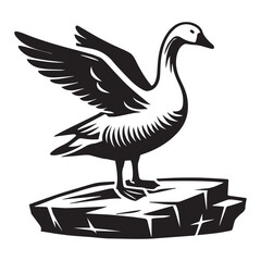 Farm Animal Goose Silhouette Art with a Funny Twist

