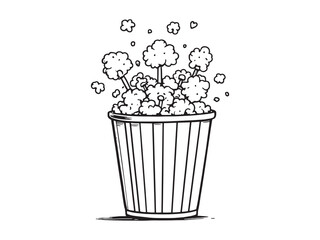 popcorn simple line art clear vision