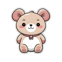Obraz premium Aesthetic Korean Bear Sticker PNG