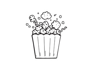 popcorn simple line art clear vision