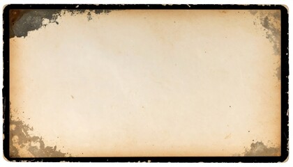 Distressed Cream Paper with Black Border and Textured Edges Vintage Aesthetic