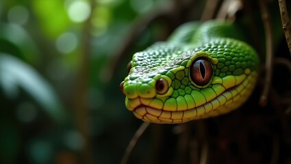 green lizard on a branch