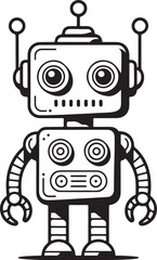 Fototapeta premium minimalist robot silhouettes in black on white background