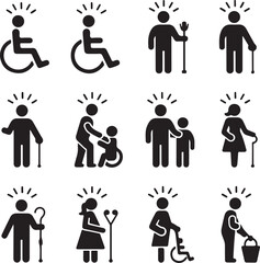 set of accessibility icon vector