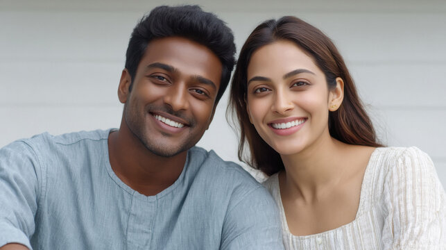 young couple giving happy expression - Powered by Adobe