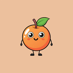 Funny doodle fruit cartoon with cute expression