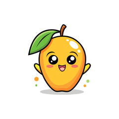 Funny doodle fruit cartoon with cute expression