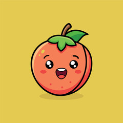 Funny doodle fruit cartoon with cute expression