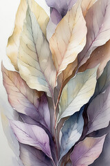 3d painting art leaves background 