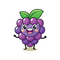 Funny doodle fruit cartoon with cute expression