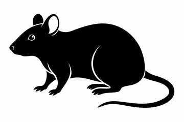 mouse sihouette black vector