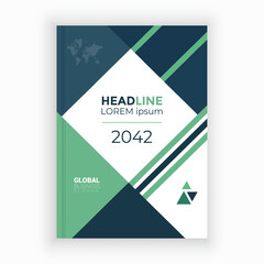 Fototapeta premium Unique Corporate Book Cover Design Template in A4. Can be adapt to Brochure, Annual Report, Magazine,Poster, Business Presentation, Portfolio, Flyer, Banner, Website.
