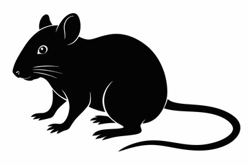 mouse sihouette black vector