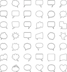 Fototapeta premium Blank Speech Bubbles Clip Art - Customizable Dialogue Shapes.