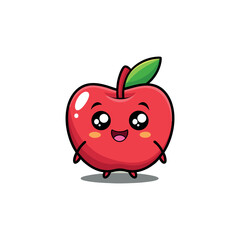 Funny doodle fruit cartoon with cute expression
