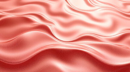 Obraz premium Soft peach satin waves flowing in luxurious smooth fabric texture background for cosmetic and fashion branding