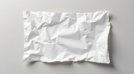 Obraz premium Crumpled White Paper Texture on Gray Background for Abstract Design and Creative Projects with Wrinkled Surface and Rough Edges