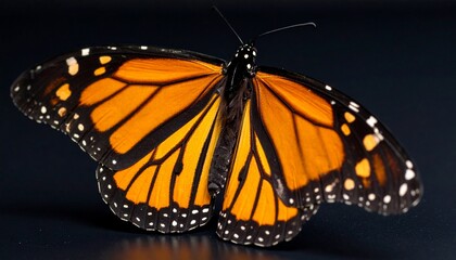 Fototapeta premium monarch butterfly on black background