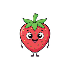 Funny doodle fruit cartoon with cute expression