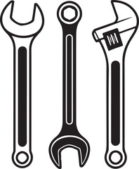 Tools vector wrench icon. Spanner logo design element. Key tool isolated on white background.