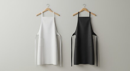 Blank Cooking Aprons White and Black Apron Mockups for Your Designs