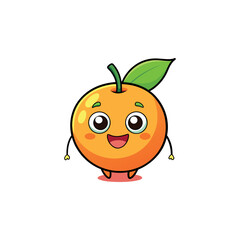 Funny doodle fruit cartoon with cute expression