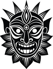 Traditional Indian Mask Silhouette with Tribal Flair