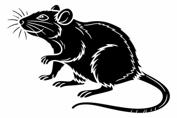 rat sihouette black vector