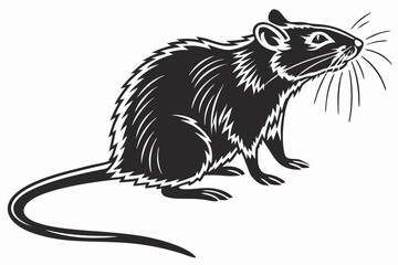 rat sihouette black vector