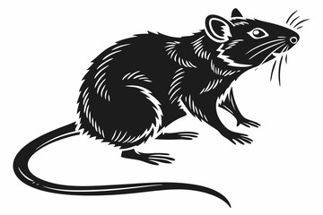 rat sihouette black vector