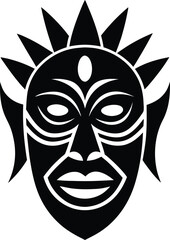 Expressive Indian Tribal Mask Silhouette for Cultural Themes