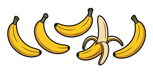Cartoon Bananas Illustration Collection for Design