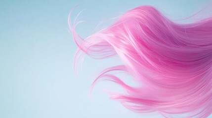 Obraz premium Pink hair flowing, studio backdrop, beauty ad